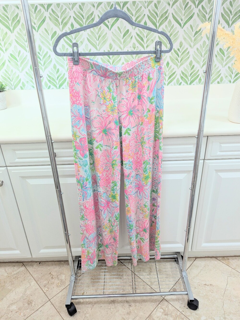 Lilly Pulitzer Wide Leg Palazzo Stretchy Pants Medium - Picture 2 of 8